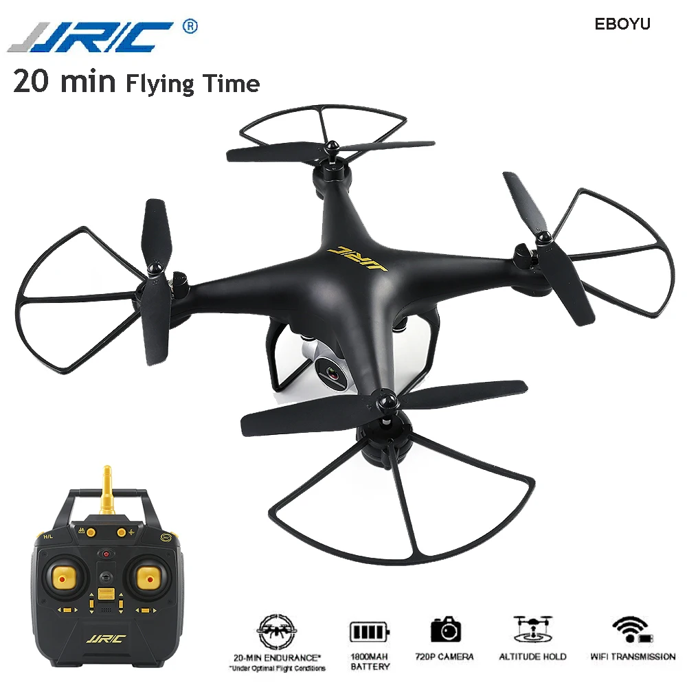 Квадрокоптер JJRC H68 2 4 ГГц 20 мин. полета 720P HD камера Wi Fi FPV удержание высоты RC Дрон