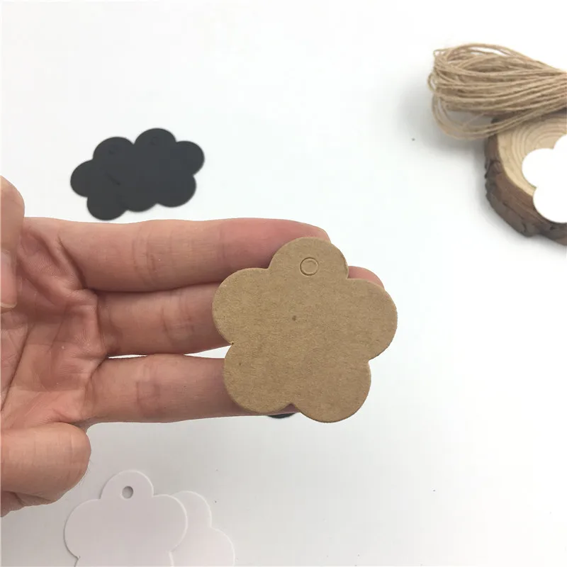 100 шт./лот белый черный коричневый крафт бумага бирки сделай сам мини этикетка для