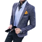Новый мужской повседневный костюм, Мужская Вельветовая куртка в стиле ретро, однотонная Классическая куртка с одной пряжкой, мужское элегантное пальто