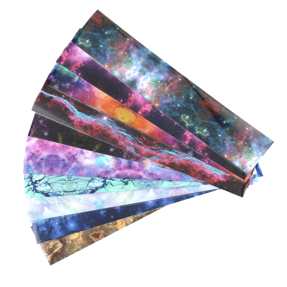 10 шт. голографический набор для переноса ногтей с изображением звездного неба