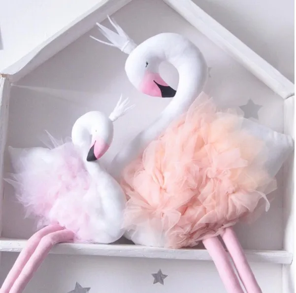 Скандинавский стиль плюшевая лебедь детская подушка милая кукла украшения для