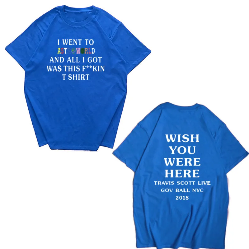 2019 Новая мода футболка мужская хип хоп Для женщин Трэвиса Скотта ASTROWORLD футболки