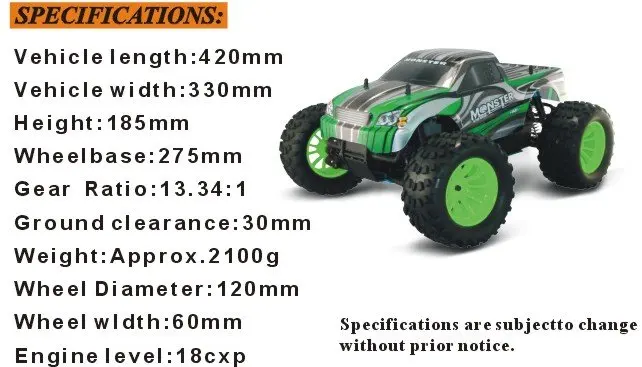 HSP 94188 4WD 1/10 й Масштаб Nitro внедорожник монстр Трак шарнирная шаровая Подвеска 2 4G