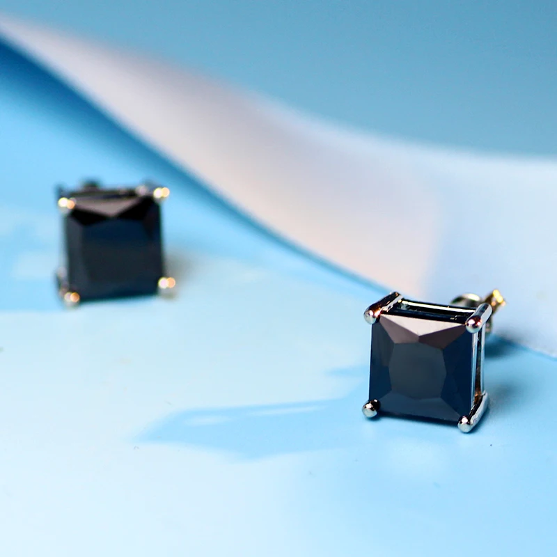 Серьги гвоздики с 4 кристаллами A113|fashion stud earrings|stud earringsmens earrings black |