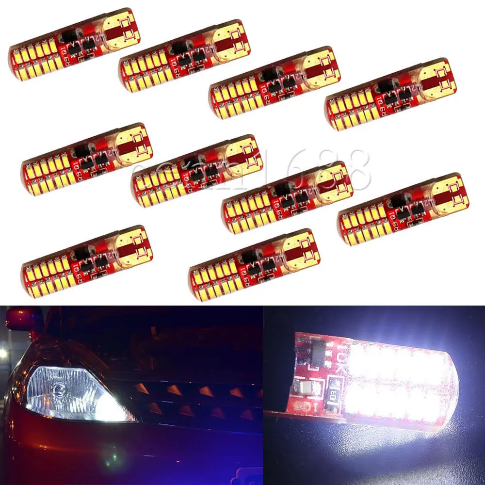 10X T10 W5W 194 168 3014 24 SMD силикагель Strobe Flash светильник светодиодный ламп работающего на