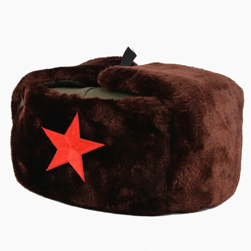 Пентаграмма зимняя шапка бомбардировщик шляпа китайский шляпу армии Лэй Фэн
