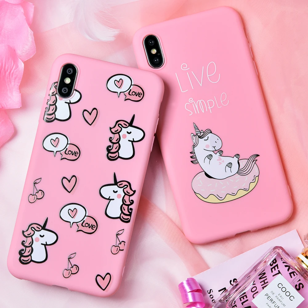 TOMKAS Unicorn Animal Phone Case For iPhone 7 8 Cases X XS MAX Back Cover Silicone Coque 6 S 6S |