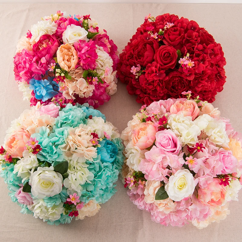 35cm Wedding Rose Hydrangea Flower Ball 10pcs/lot Artificial Wall Backdrop Decoration Table Centerpiece | Дом и сад