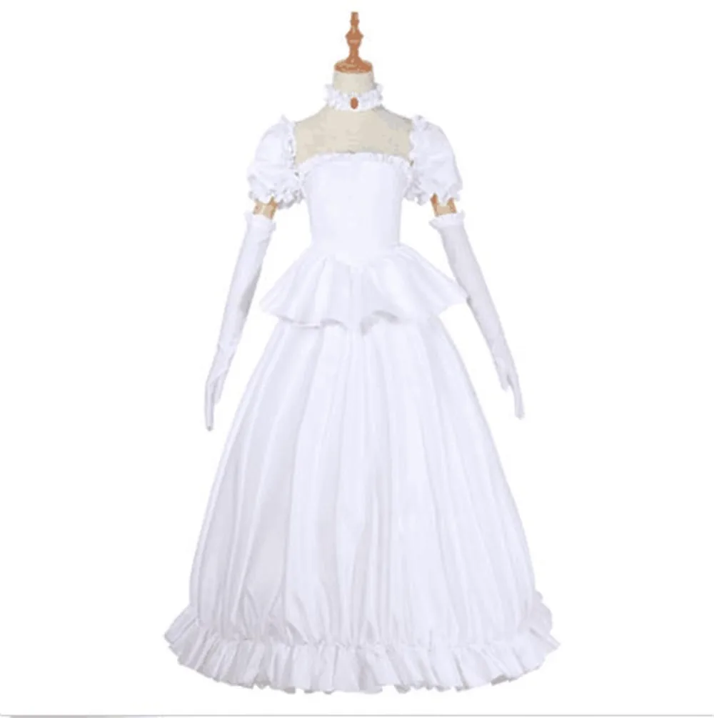 Женское длинное платье в стиле ретро Boosette белое с бантом для костюмированной