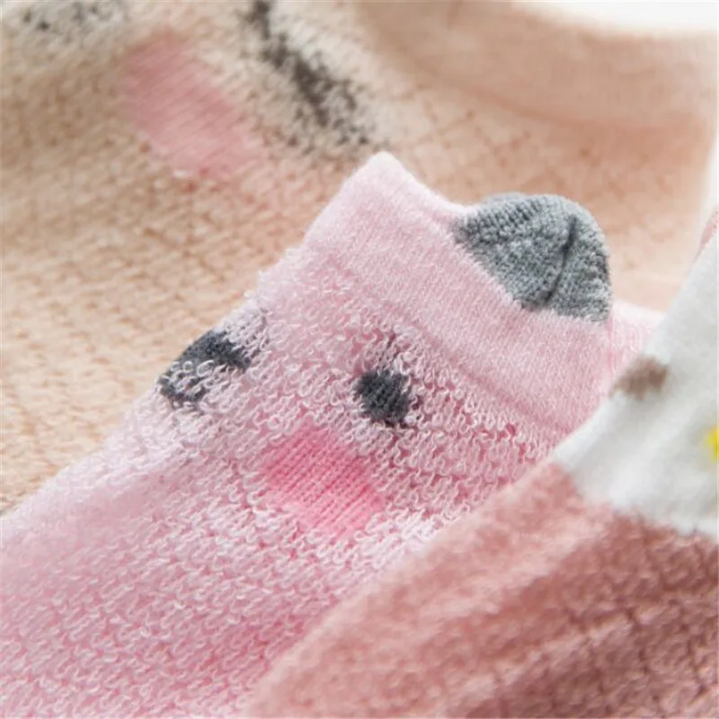 Носки детские хлопковые с мультяшным рисунком летние для новорожденных девочек