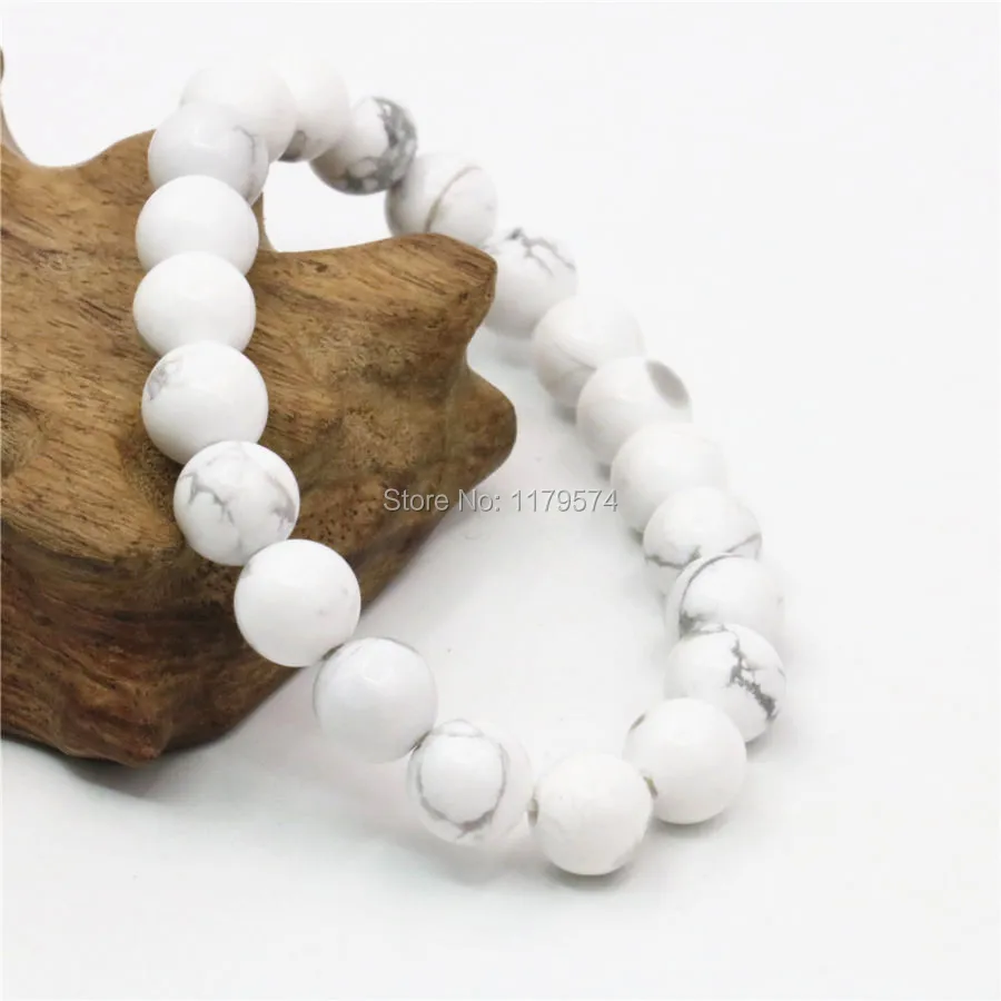 8 мм натуральные белые турецкие каменные бусины браслет для девочек