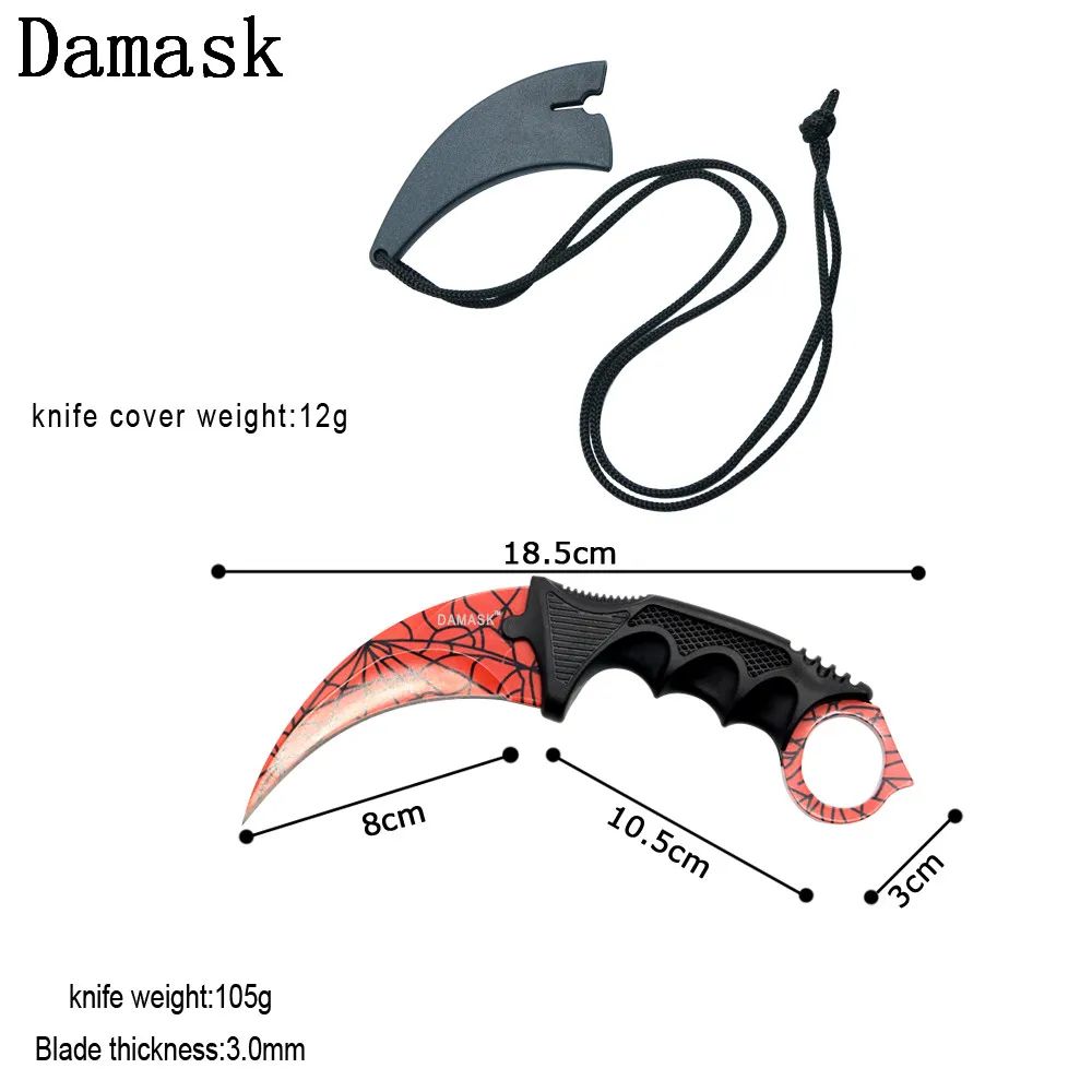 Дамаск csgo Counter Strike коллекционные Karambit нержавеющей открытый Ножи для шашлыков