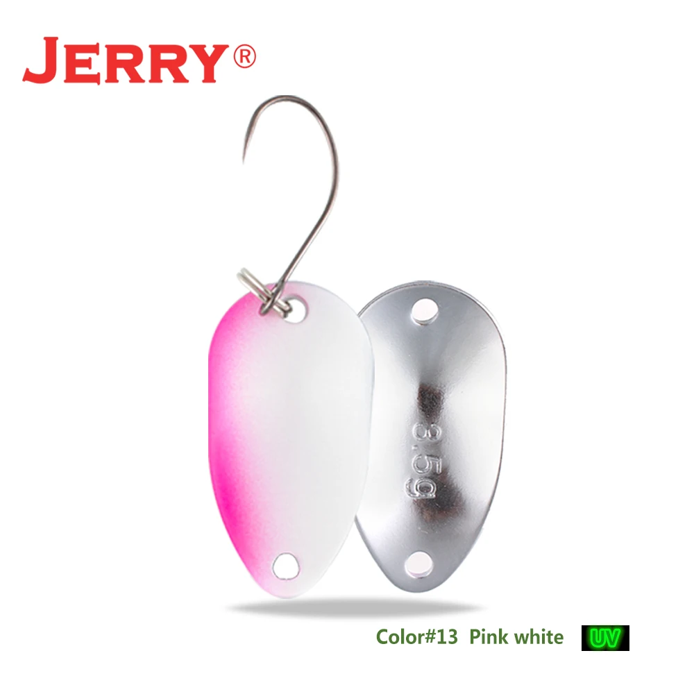 Jerry 1 шт. 2 г 3,5 г 4,5 г микро рыболовные ложки воблер несколько цветов рыболовные приманки Спиннер приманка форель ложка - Цвет: 13 pink white