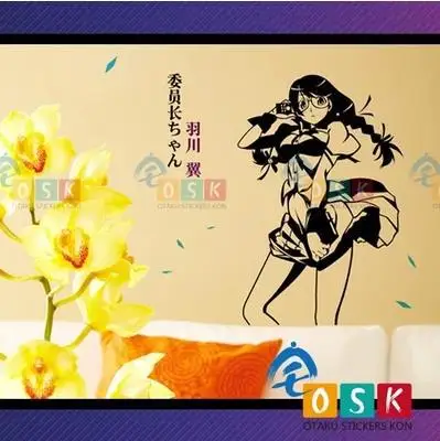 Аниме Monogatari серии Hanekawa Tsubasa виниловые наклейки на стену Наклейка Декор