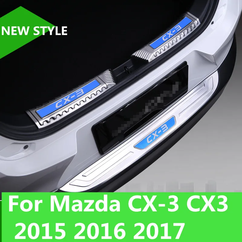 Для Mazda CX 3 CX3 2015 2016 2017 нержавеющая сталь Внутренний Внешний задний багажник бампер