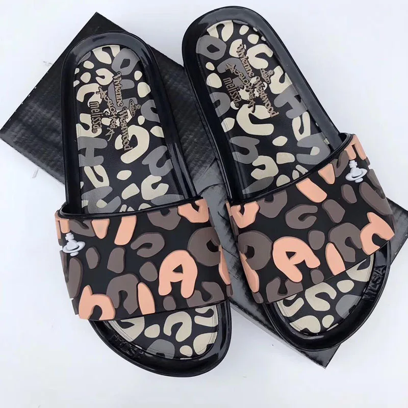 

2019 Melissa Women Beach Slippers Summer Flat Shoes Woman Slip On Slides Female Slip On Sandals Girls Outdoor Melissa Slipper