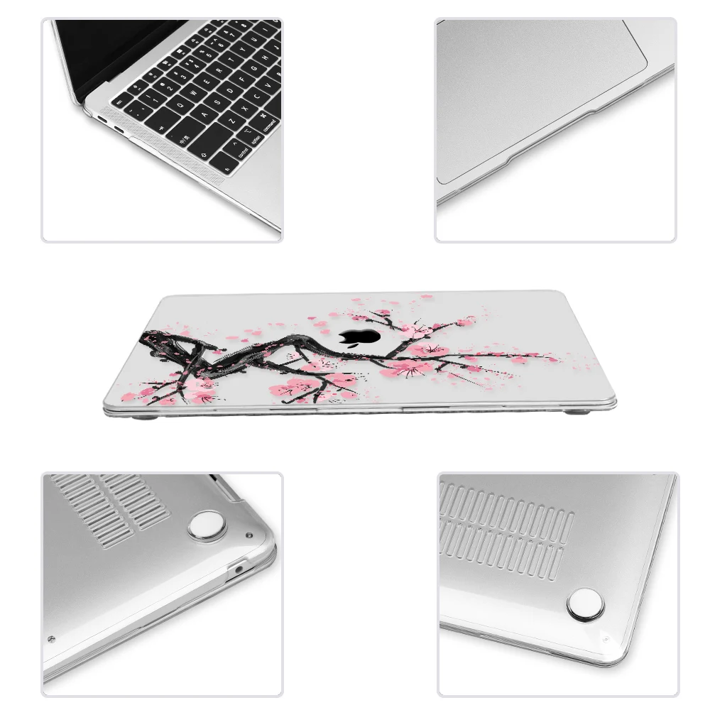 Чехол для ноутбука с цветами для Apple MacBook Air 11 12 13 15 16 дюймов Сенсорная панель A2141 A2159 A1932 мягкий пластиковый жесткий чехол