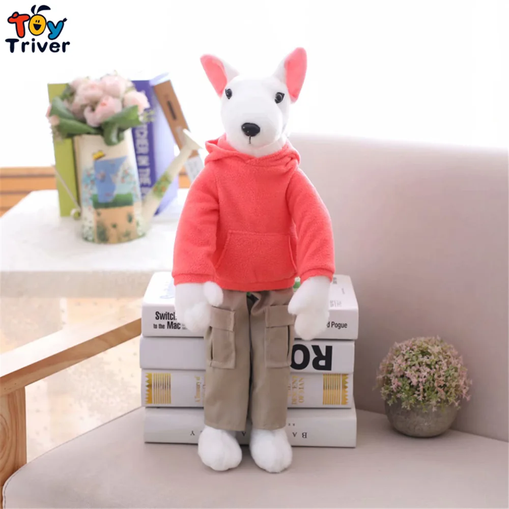 Reallife одет бультерьер собака плюшевая мягкая игрушка Triver Pet Doll Дети подарок на день рождения магазин домашний декор Прямая - Цвет: red