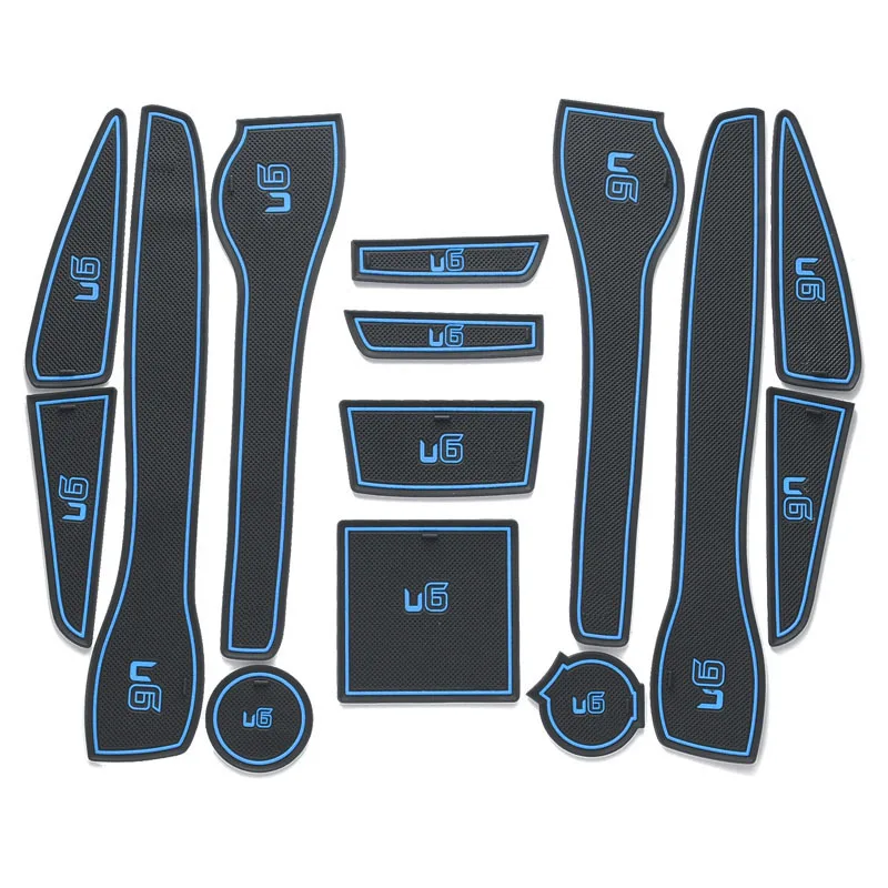 14Pcs Lot Car Interior Upholstery For 14-16 Luxgen U6 Rubber Mat Accessories Non-Slip Auto |