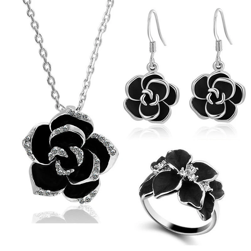 Эмаль ювелирные изделия женские вечерние танцевальные подарки черное кольцо