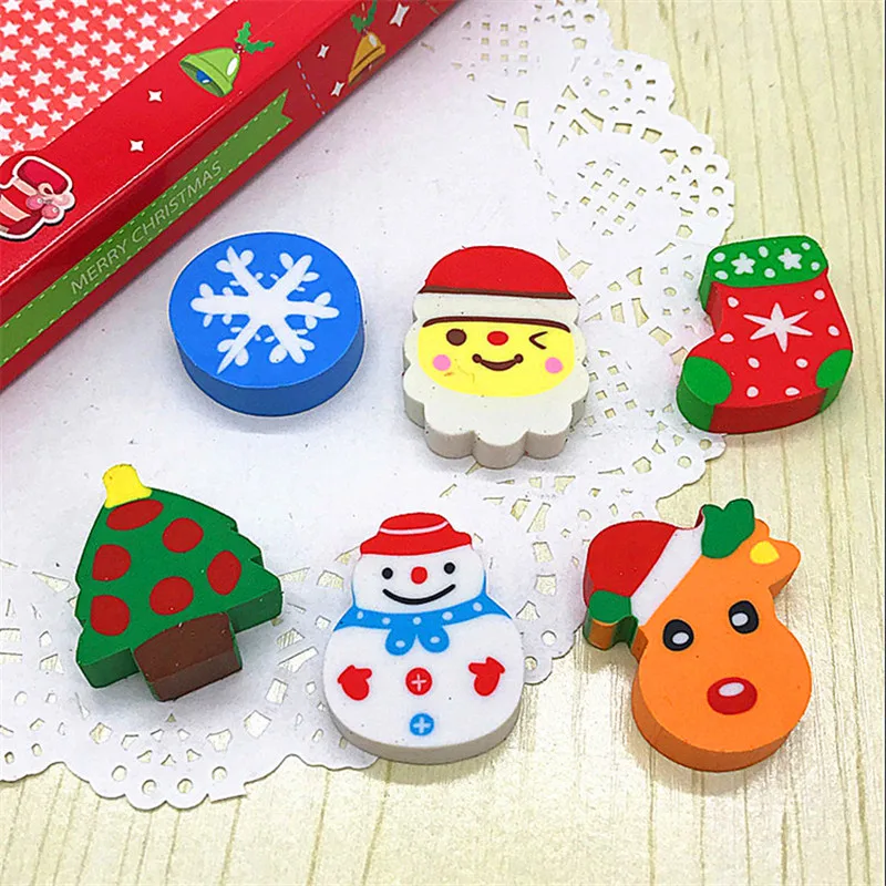 2 шт. креативные канцелярские товары милый мультяшный Рождественский ластик для