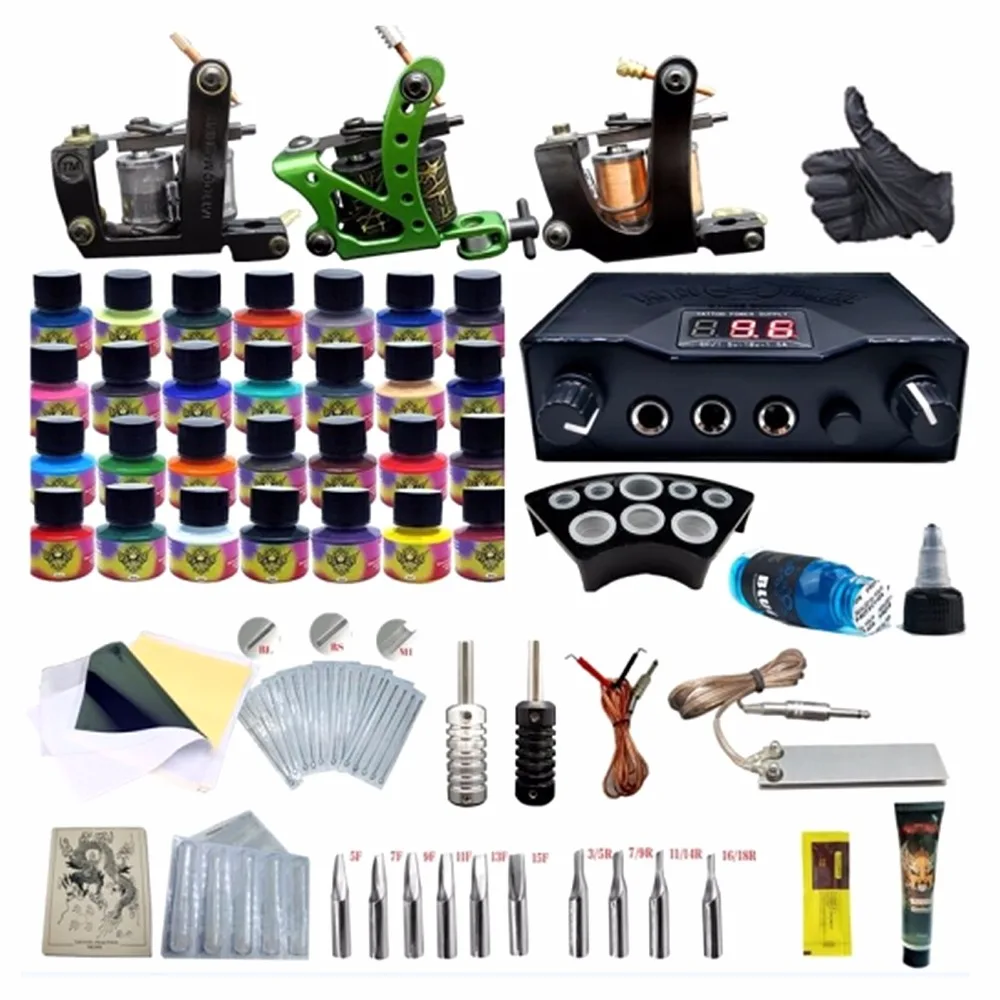 Комплект оборудования для тату-машинки 3 шт. Двойной источник питания с