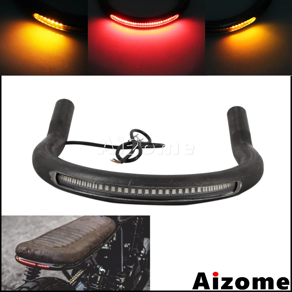 

196mm Upswept Rear Seat Frame Hoop 7/8" Tracker End Loop For Suzuki GN125 GS125 Cafe Racer Frame Hoop LED Taillight Turn Signals