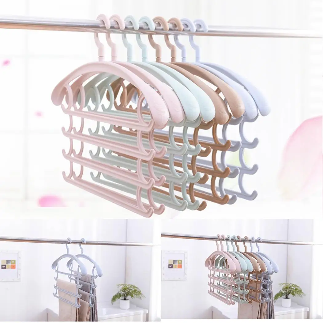 4 слоя многофункциональная одежда вешалки брюки для хранения широкая полоска