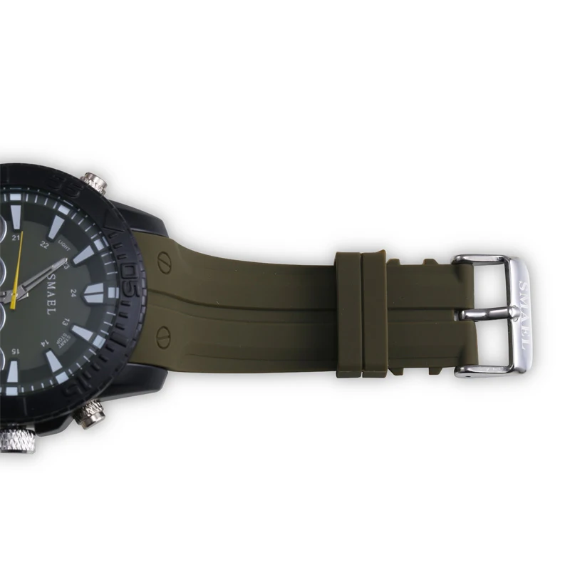 Мужские электронные часы со светодиодный Ной подсветкой и силиконовым