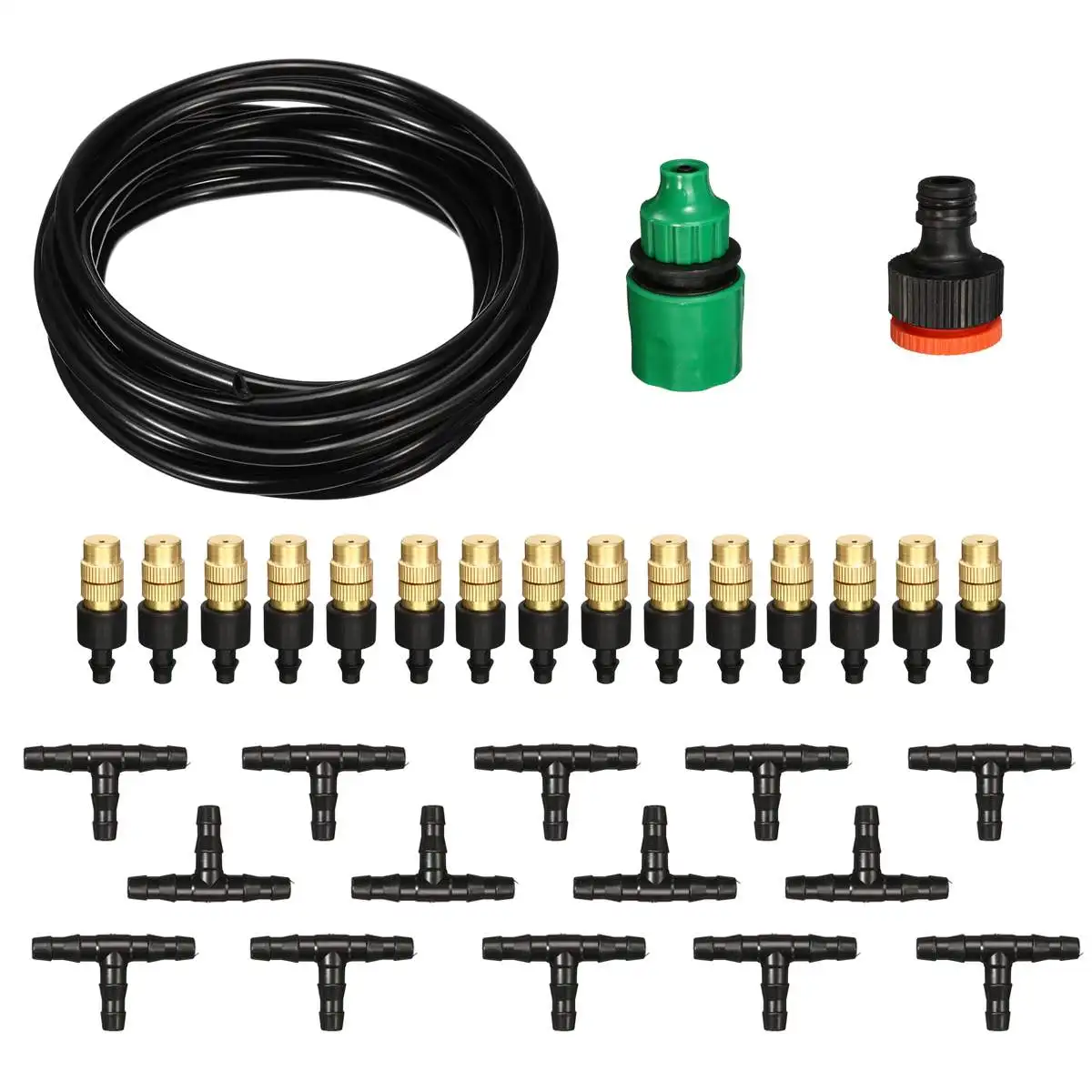 

Garden Greenhouse Irrigation Watering Kit 10M Cooling Misting System Water Spray Mist Atomizing Hose Nozzles Set Outdoor Patio