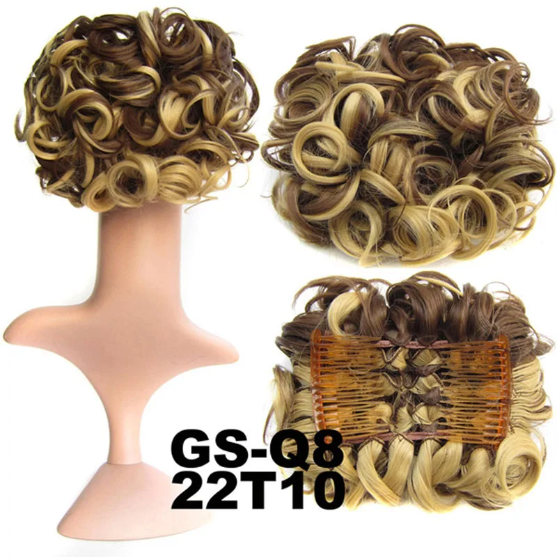 Jeedou Updos синтетические волосы шиньон с зажимом для наращивания волос смешанные цвета волосы булочка пусковая кудрявая шиньон свадебные волосы Updos для элегантных