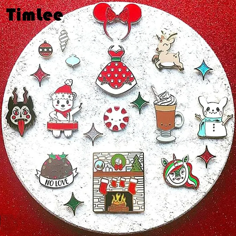 Timlee X049 новинка Мультяшные милые капли искусственное дерево металлическая брошь