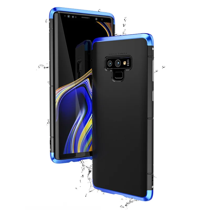 Textured Anti-fall Metal Frame Plastic Back Plate For Samsung Galaxy Note 9 Aluminum Alloy Note9 Bumper Case Cover With Gift | Мобильные