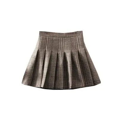 Женская короткая юбка в клетку серая складку стиле панк для девочек Осень-зима 2019 - Фото №1