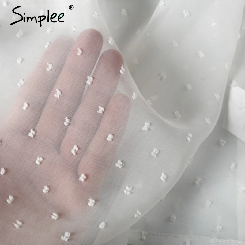 Женская блузка Simplee на бретельках, женские топы с открытыми плечами, прозрачная шифоновая блузка белого и черного цветов, летний топ с открытой спиной, рубашки