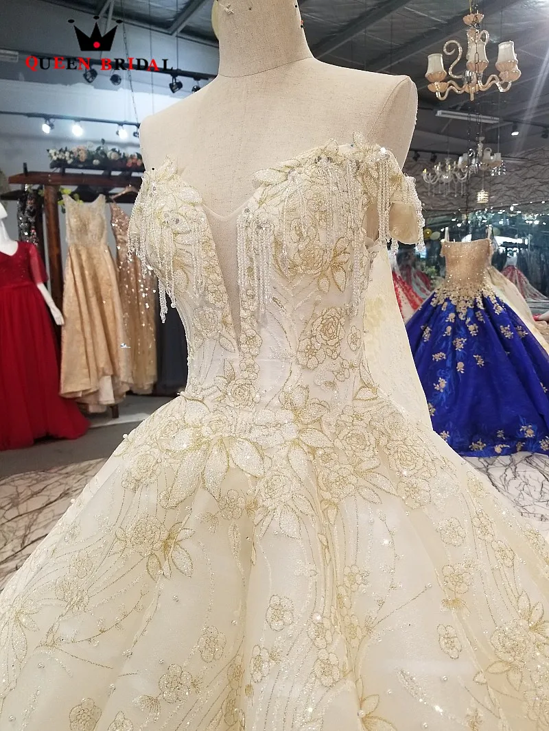 Новое поступление Бальное кружевное свадебное платье vestido de noiva роскошная