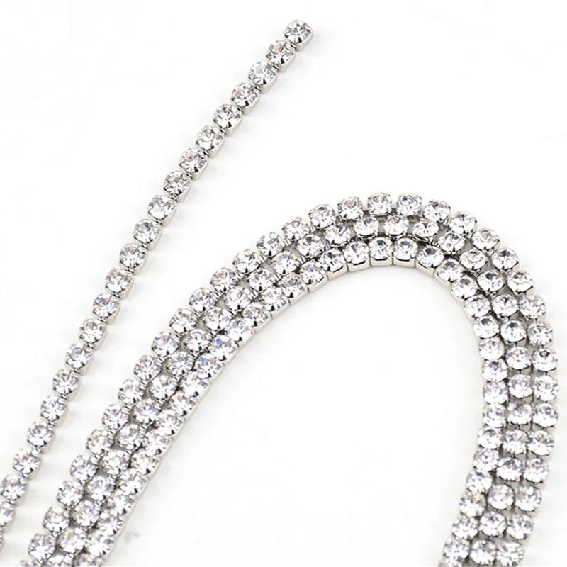 Богемные Кристаллы Стразы бикини Сексуальная цепочка ожерелья серебряного