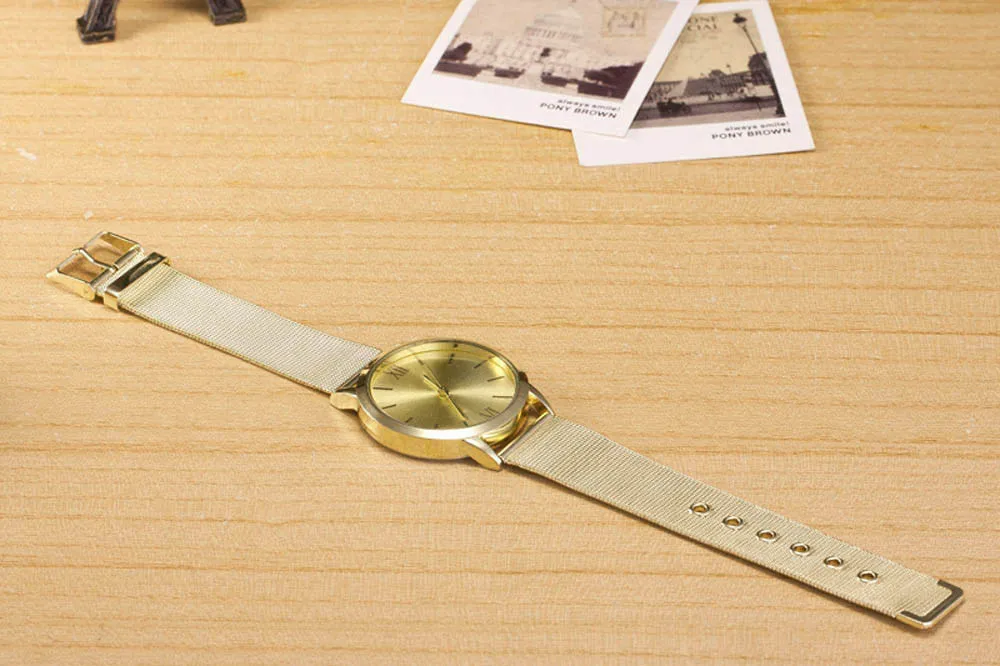 Горячие продажи Женские Часы люксовый бренд Дамы Золото Из Нержавеющей Стали