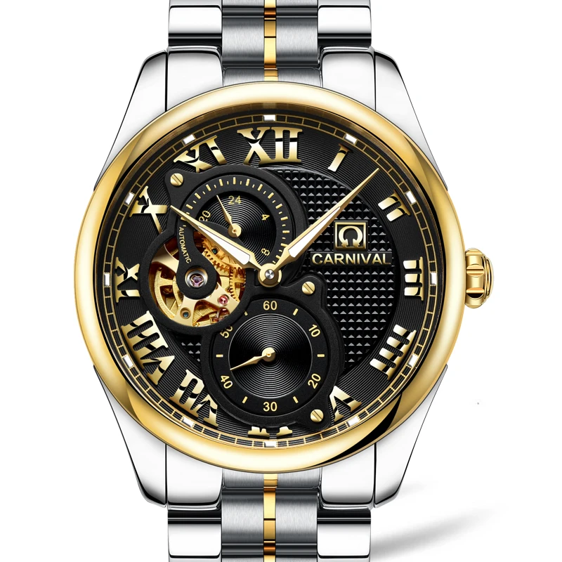 Швейцарские роскошные брендовые часы мужские карнавальные скелетоны светящийся