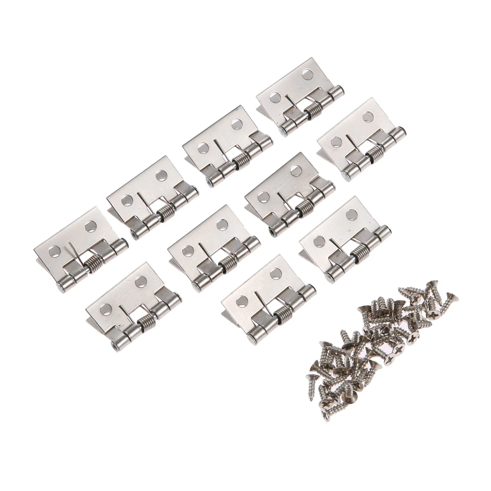 

10Pcs Spring Loaded Stainless Steel Butt Hinges for Furniture Cabinet Door Drawer Jewelry Wood Box Decorative Mini Hinge 26*31mm