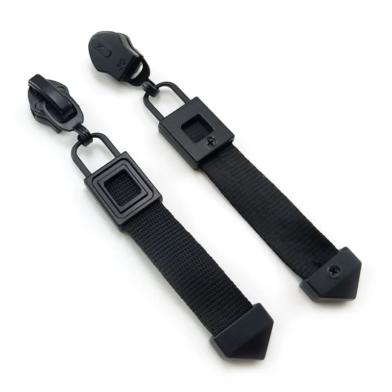 

(20pcs/lot) Fashion Geometric Pattern 5# Metal Zipper Sliders with Woven Tape Pulls