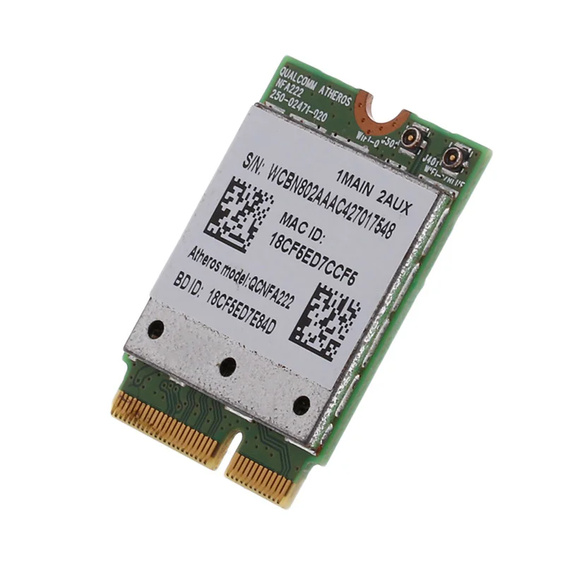 802.11n a/b/g/n QCNFA222 2 4/Wi Fi 5 ГГц Wi Bluetooth PCIe половинной высоты для всех телефонов мини