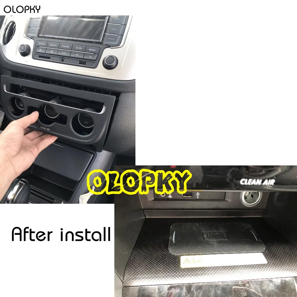 OLOPKY для Volkswagen QI Беспроводная зарядка скрытое Беспроводное зарядное устройство