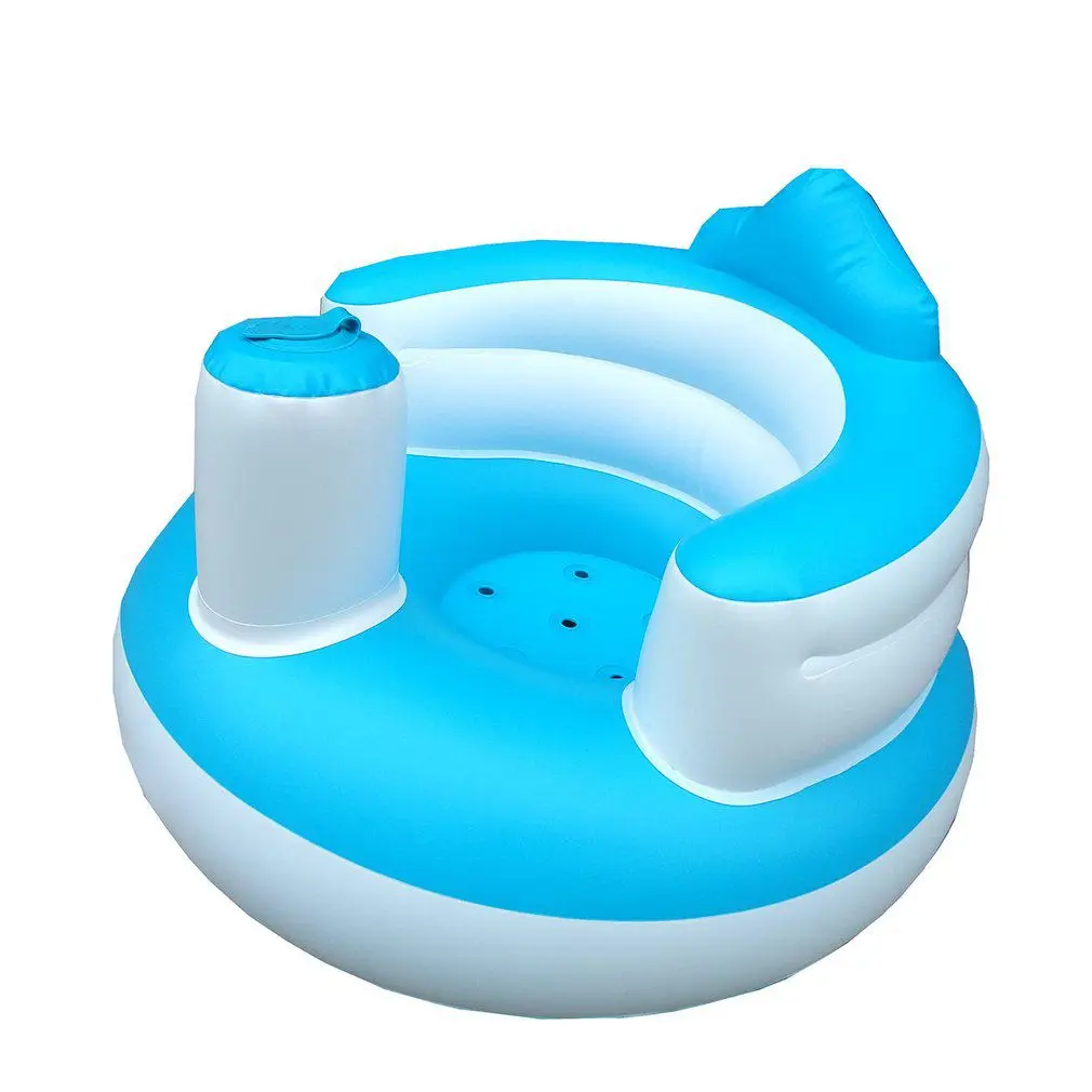 solid blue Детское Надувное сиденье игрушка мягкий диван младенец учится сидеть стул держать сидя позу для 0-6 месяцев ребенок Купание плавательный Асса - Цвет: solid blue