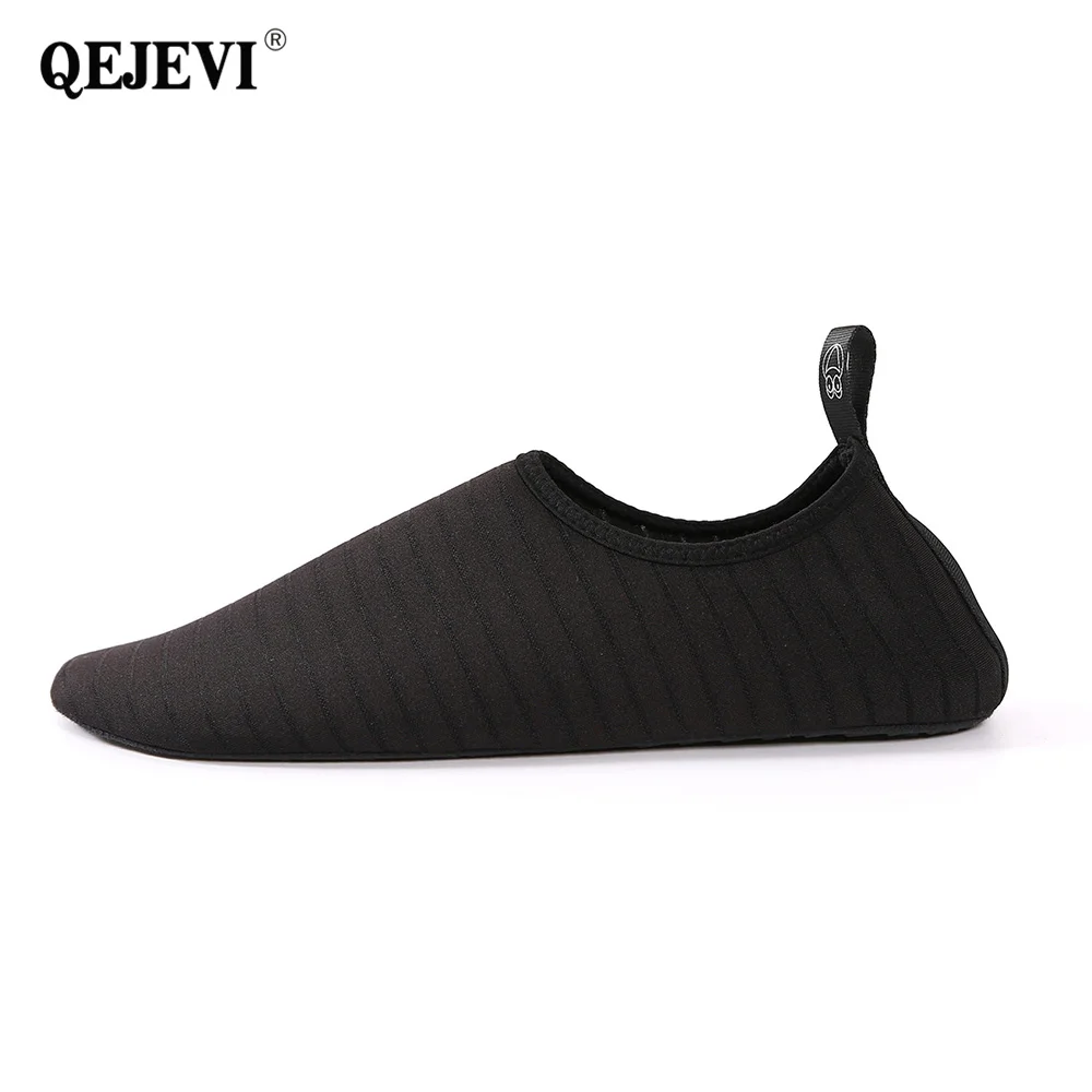 Black Shoe QEJEVI/летние водонепроницаемые туфли для женщин и мужчин; прогулочные сникерсы на рифовой подошве для пляжа и серфинга; быстросохнущие Нескользящие сникерсы - Цвет: Black Shoe