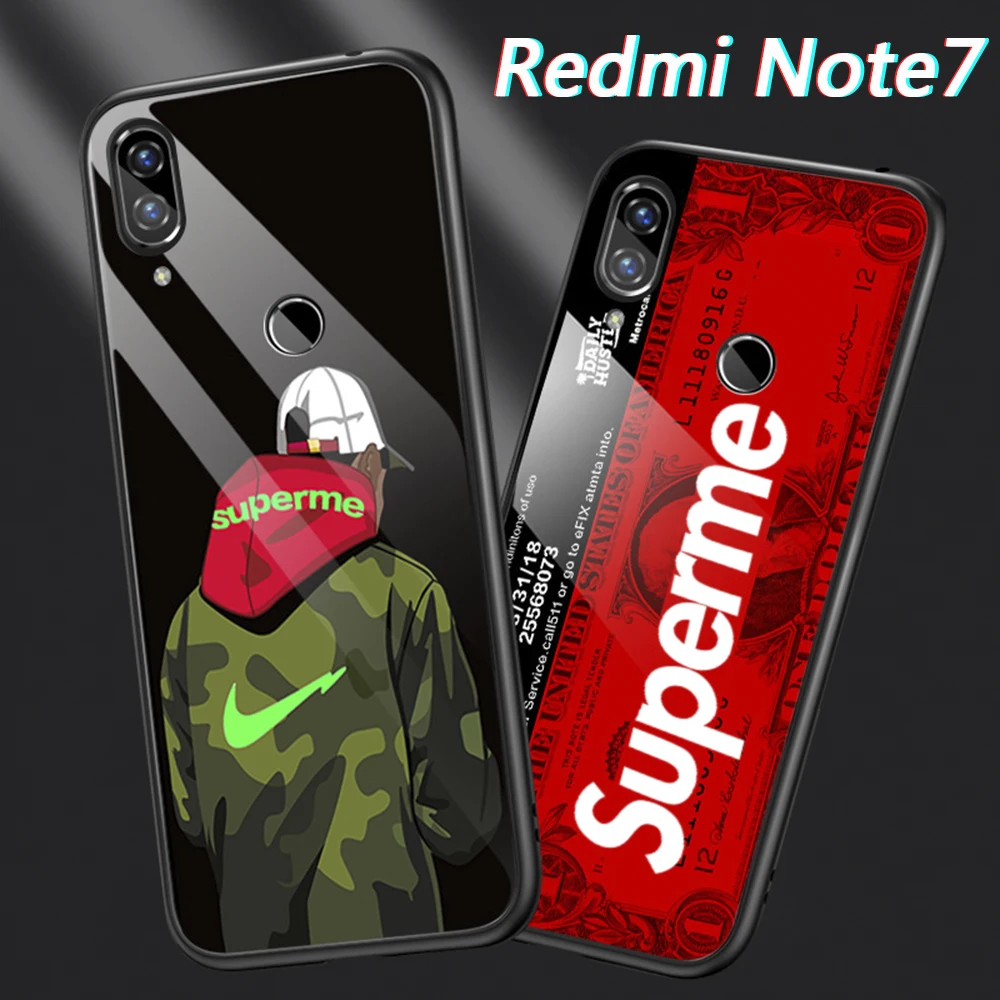 Lu mi nous стеклянный чехол для телефона Red Note 7 Xiaomi 9 Se задний жесткий 3 Чехол простой