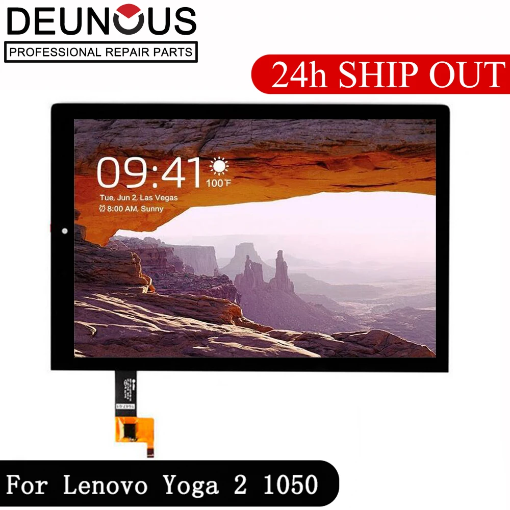 Купи ЖК-дисплей и дигитайзер для планшета Lenovo Yoga Tablet 2 10, 1, 1050F, 1050L, сенсорный экран с рамкой, 1050 дюйма за 1,656 рублей в магазине AliExpress