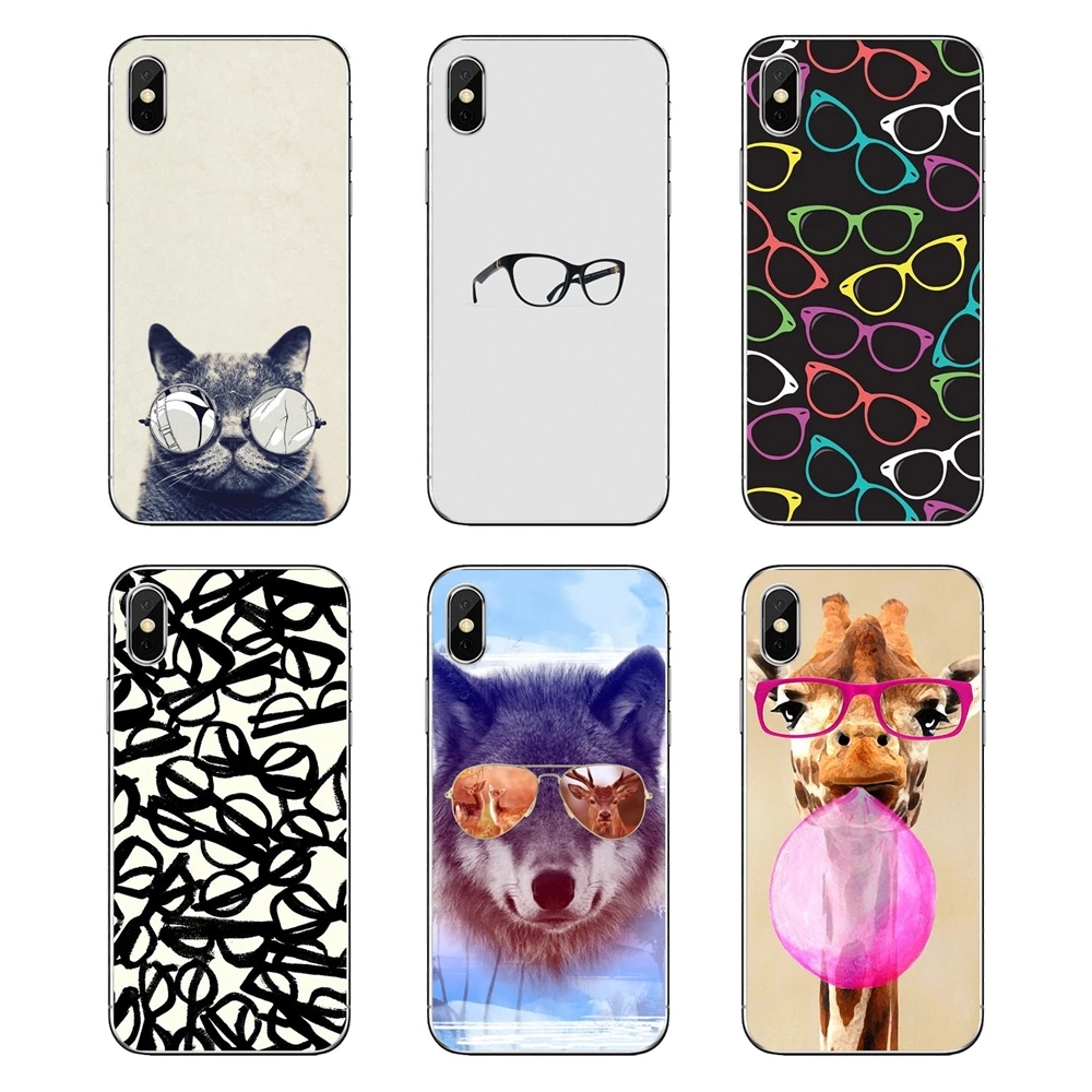 Для iPod Touch iPhone 4 4S 5 5S 5C SE 6 6S 7 8 X XR XS Plus MAX мягкие чехлы для очков с изображением жирафа