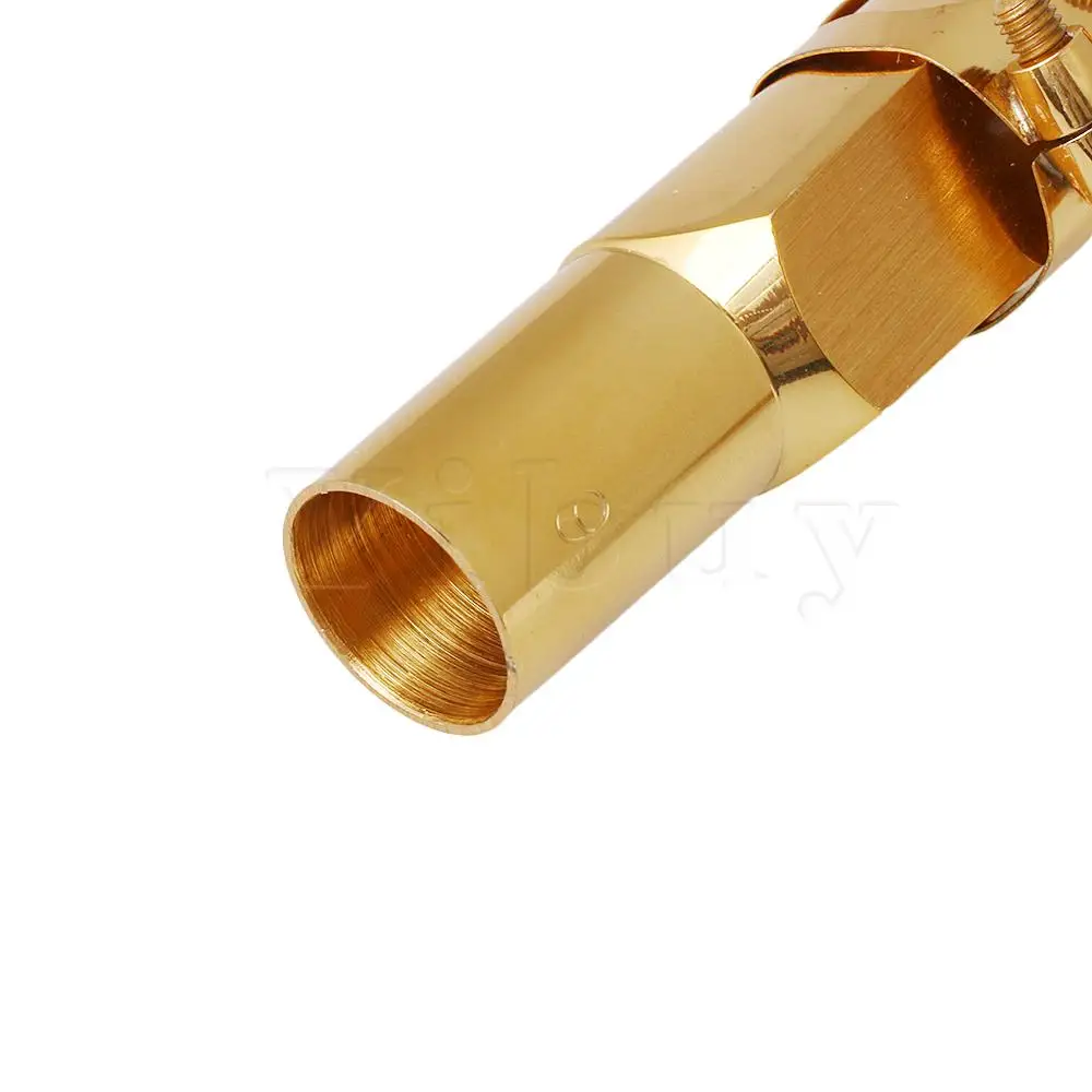 Yibuy 9# позолоченный латунный Sax набор мундштуков с крышкой Ligature для B плоский тенор саксофон деревянный духовой инструмент Аксессуары