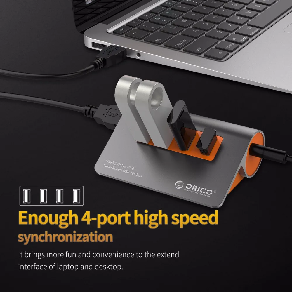 Алюминиевый Концентратор ORICO с 4 портами USB3.1 концентратор Gen2 USB C суперскорость 10